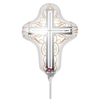 Elegant Cross Mini Shape Air-Fill Foil Balloon Elegant Cross Mini Shape Air-Fill Foil Balloon