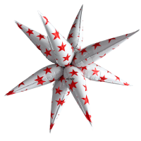 32" Red Sparkle Star Starburst Balloon Kit