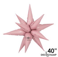 40" Large Starburst Baby Pink Foil Balloon Kit
