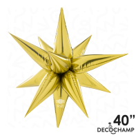 40" Large Starburst Gold Foil Balloon Kit