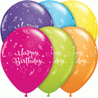11" Birthday Shining Star Tropical Assort Latex Balloons - 50ct 11" Birthday Shining Star Tropical Assort Latex Balloons - 50ct