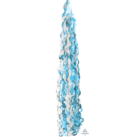 34" Blue & White Tissue Balloon Twirlz Tail - 1ct