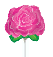 11" Pink Rose Air-Fill Shape Foil Balloon